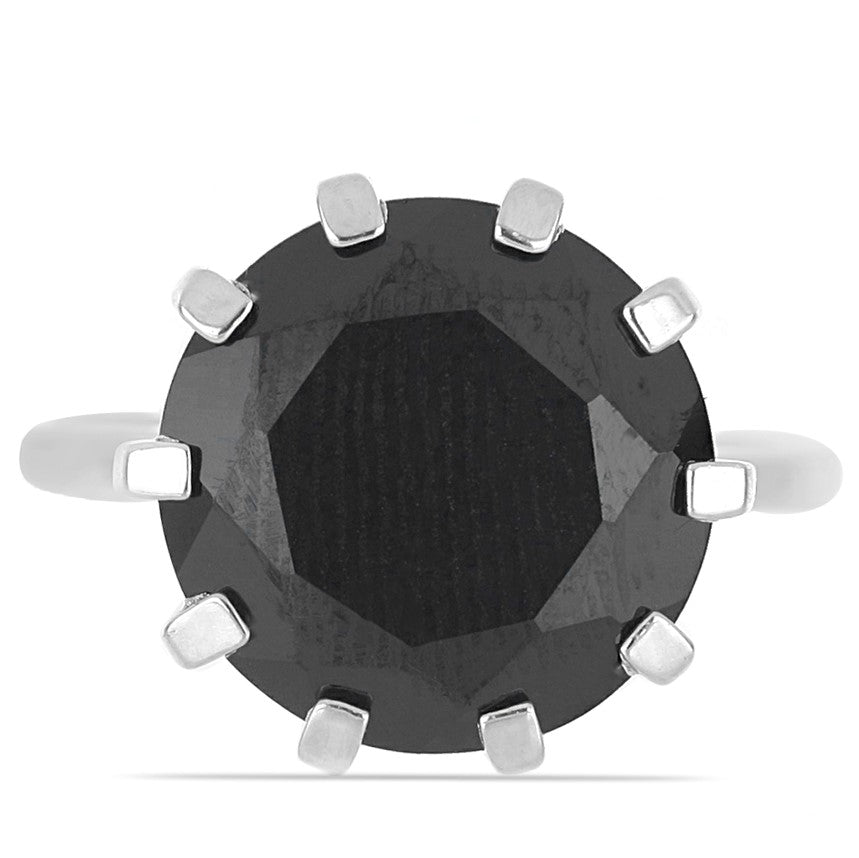 Silberring mit schwarzem Spinell aus Gorno Badakhshan
