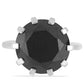 Silberring mit schwarzem Spinell aus Gorno Badakhshan