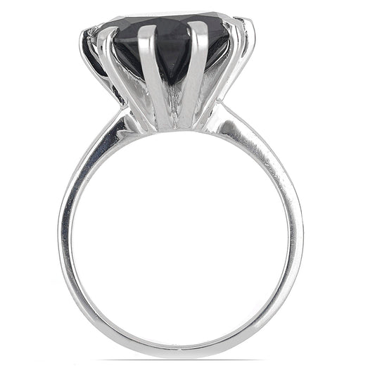Silberring mit schwarzem Spinell aus Gorno Badakhshan