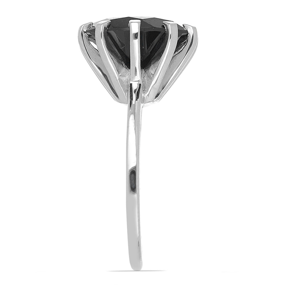 Silberring mit schwarzem Spinell aus Gorno Badakhshan