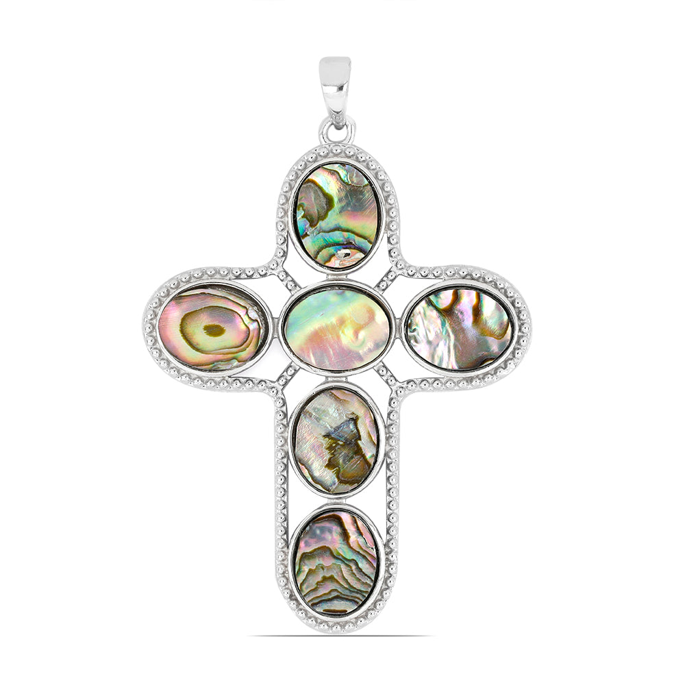 Silberanhänger mit schwarzem Perlmutt 1 