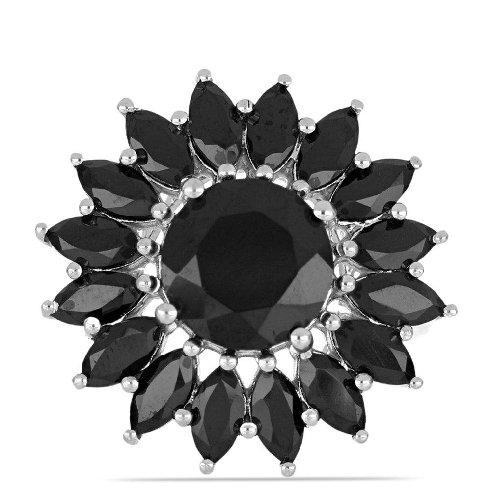 Silberring mit schwarzem Spinell aus Gorno Badakhshan 1 