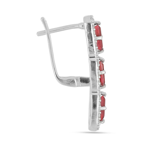 Silberohrringe mit Rubin aus Madagaskar und weißem Topas