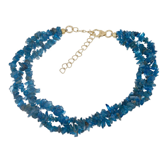 Goldplattiertes Silberarmband mit neon Apatit aus Sludyanka