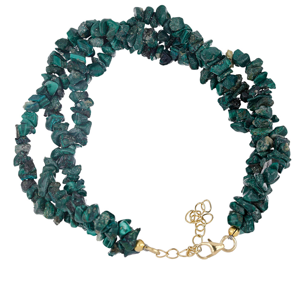 Goldplattiertes Silberarmband mit Wales Malachit 1 