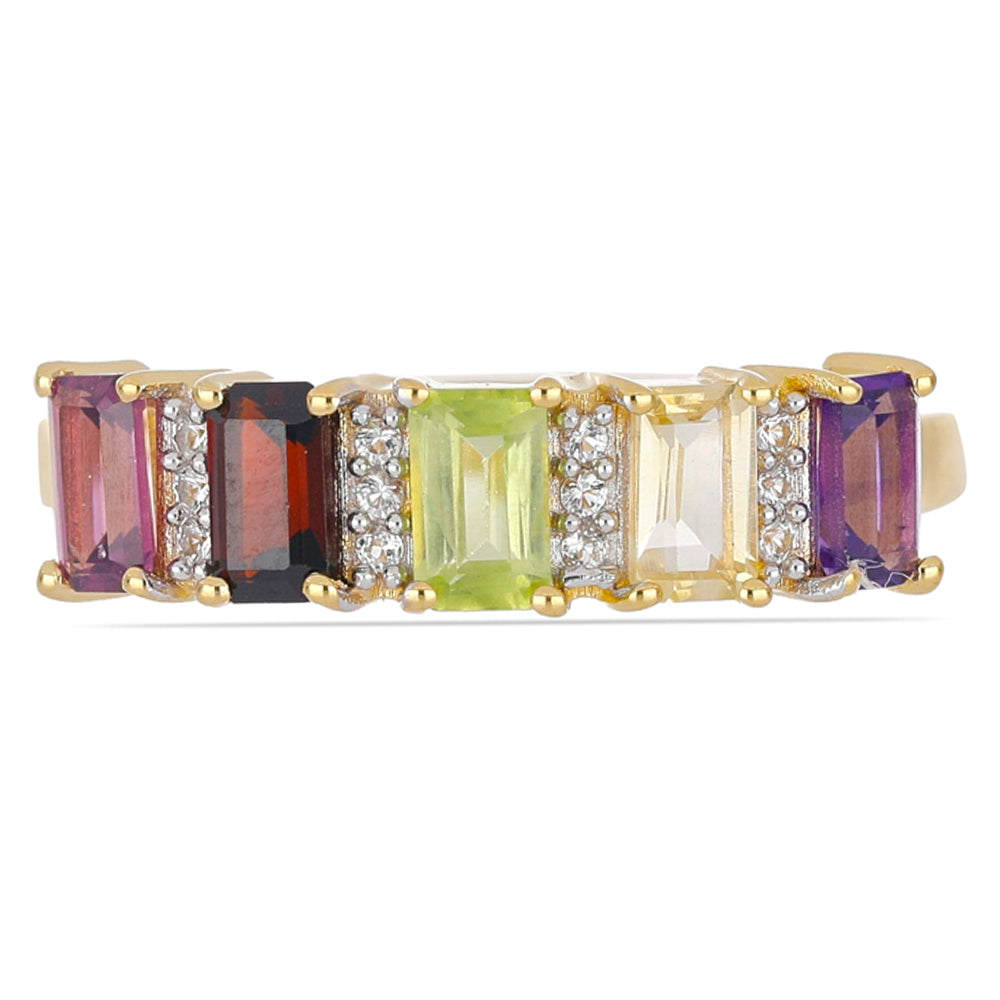 Goldplattierter Silberring mit Amethyst aus Vera Cruz und Zitrin aus dem Ural 1 