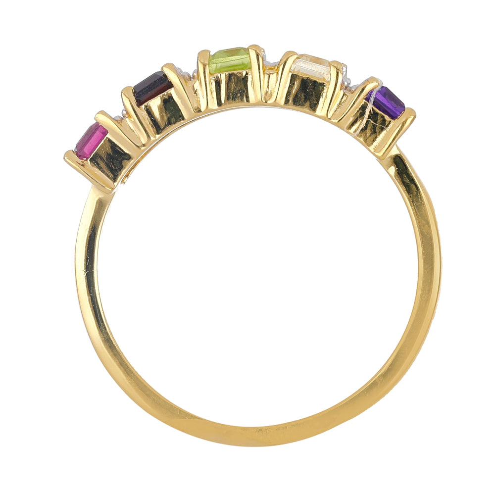 Goldplattierter Silberring mit Amethyst aus Vera Cruz und Zitrin aus dem Ural 2 