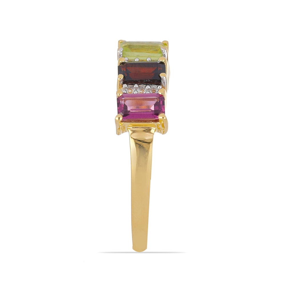 Goldplattierter Silberring mit Amethyst aus Vera Cruz und Zitrin aus dem Ural