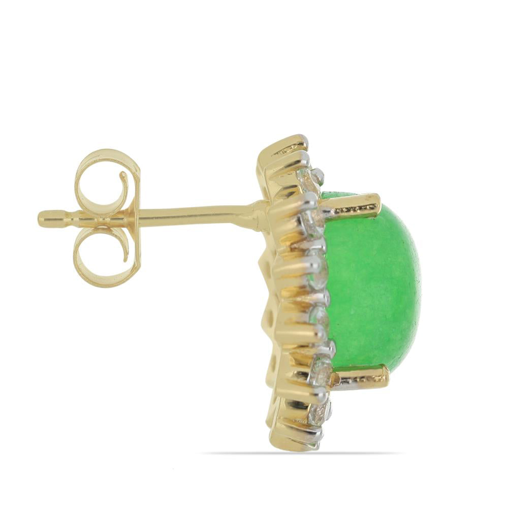 Goldplattierte Silberohrringe mit Jadeit aus Marsden River und weißem Topas 2 