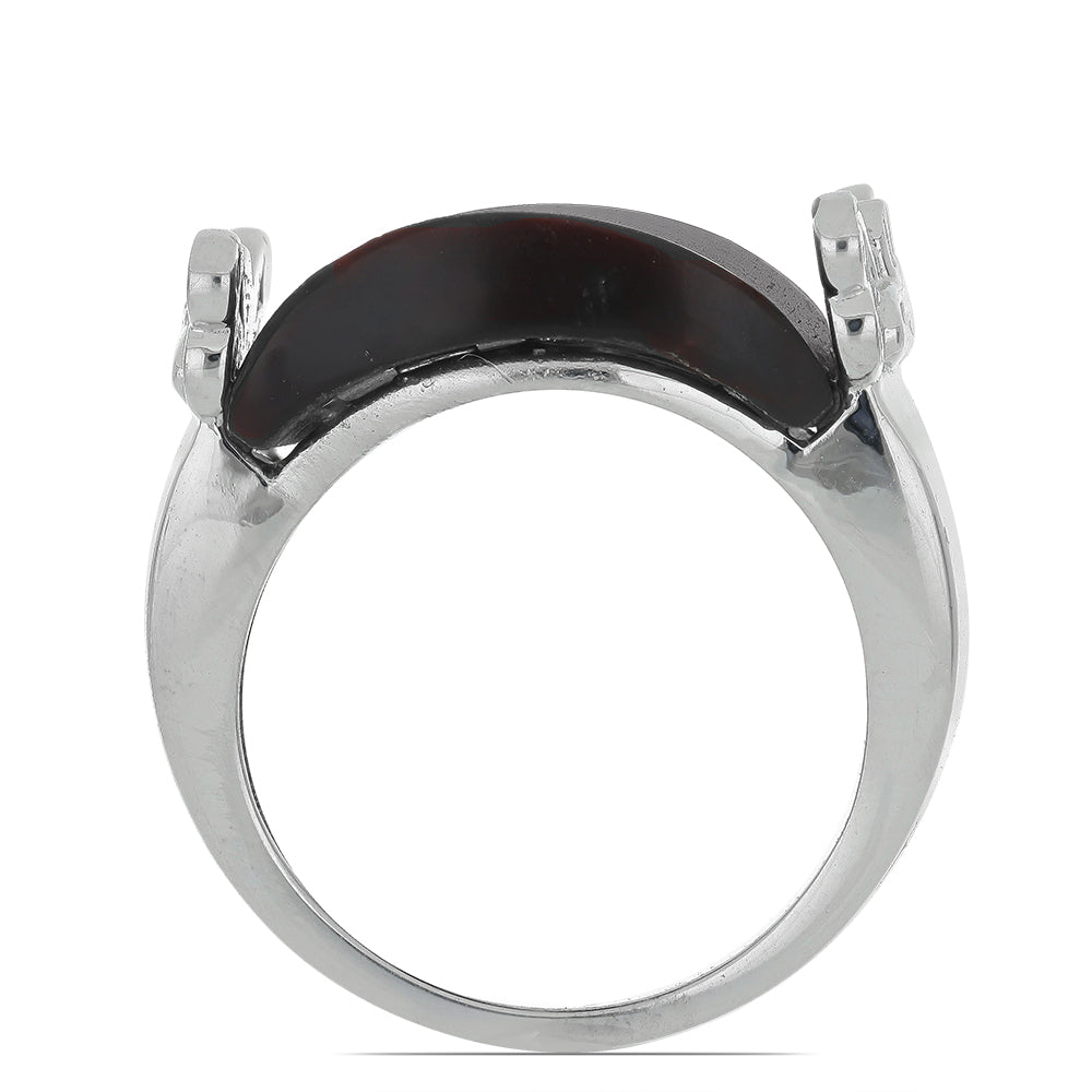 Silberring mit rotem Tigerauge aus Mount Brockman