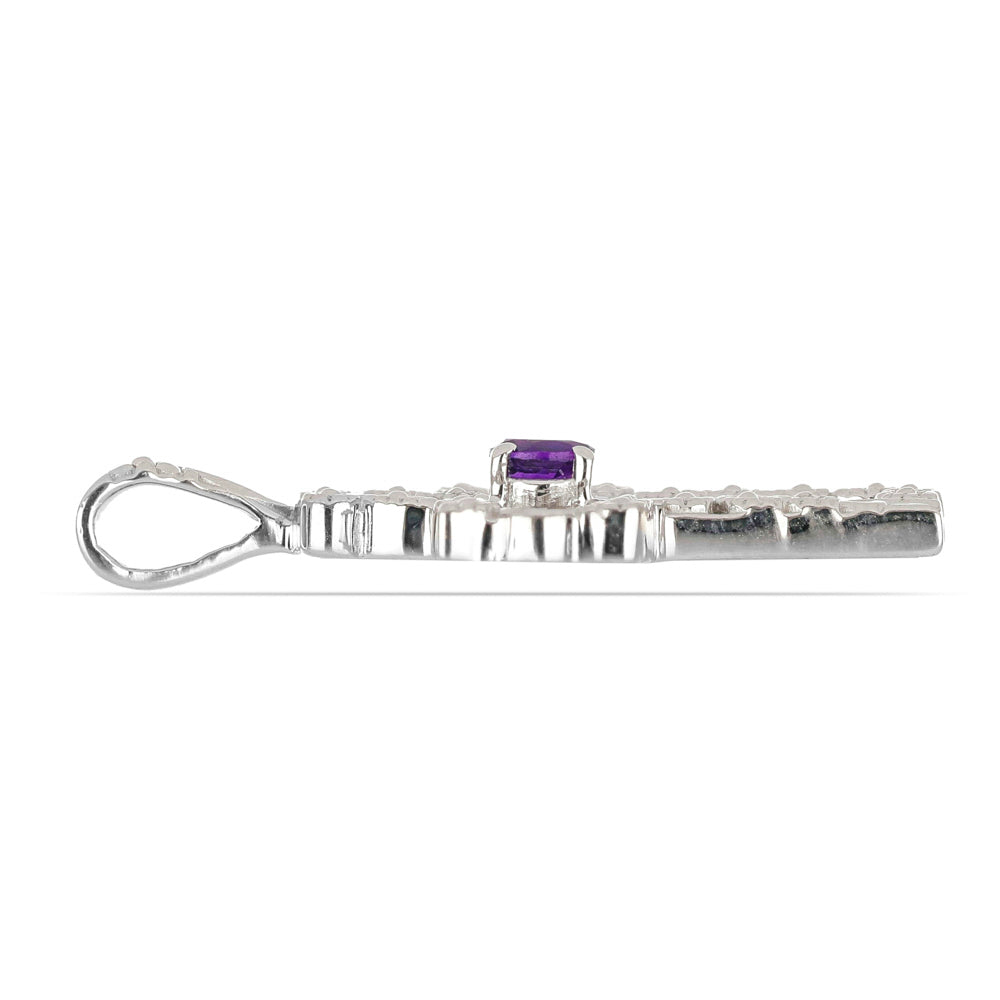 Silberanhänger mit Perlmutt und Amethyst aus Vera Cruz