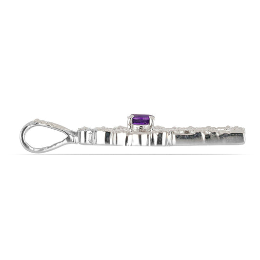 Silberanhänger mit Perlmutt und Amethyst aus Vera Cruz