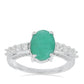Silberring mit brasilianischem Smaragd und weißem Topas