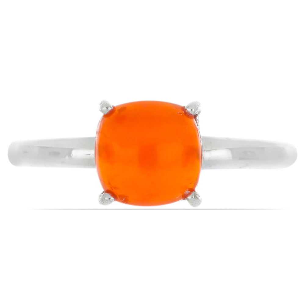 Silberring mit orangefarbenem Opal aus Lega Dembi 1 