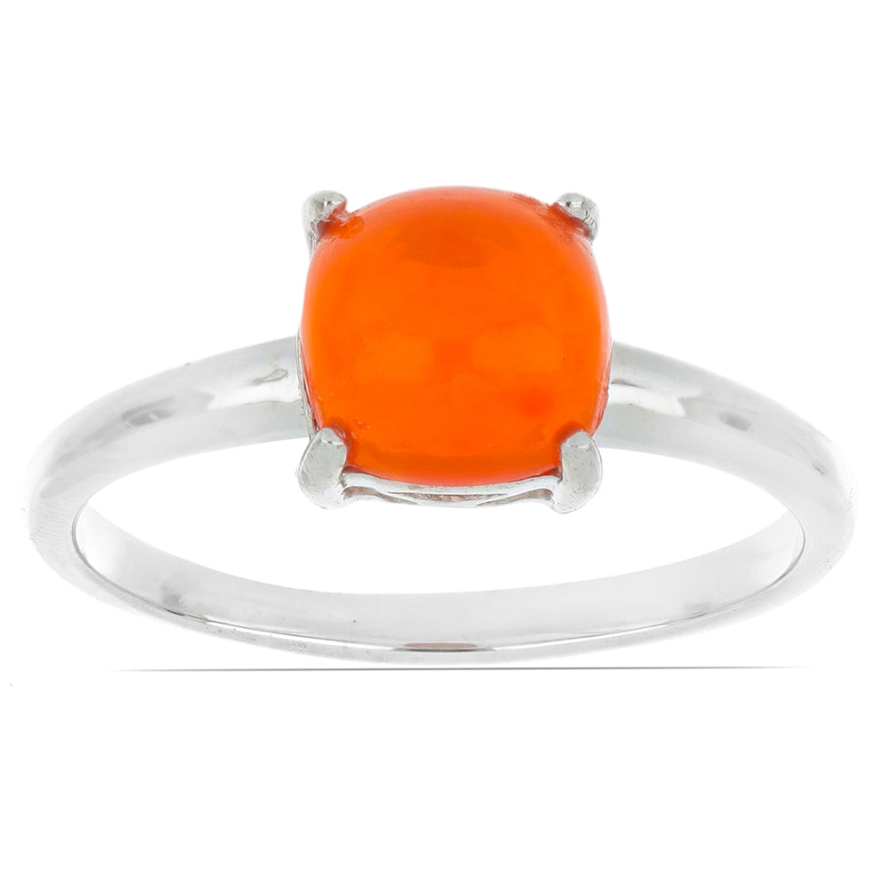 Silberring mit orangefarbenem Opal aus Lega Dembi 3 