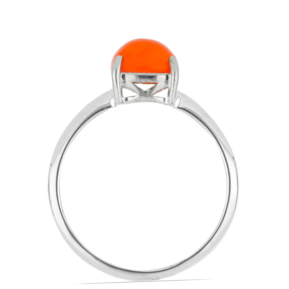 Silberring mit orangefarbenem Opal aus Lega Dembi 2 