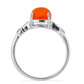 Silberring mit orangefarbenem Opal aus Lega Dembi und weißem Topas