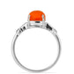 Silberring mit orangefarbenem Opal aus Lega Dembi und weißem Topas