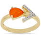 Goldplattierter Silberring mit orangefarbenem Opal aus Lega Dembi und weißem Topas
