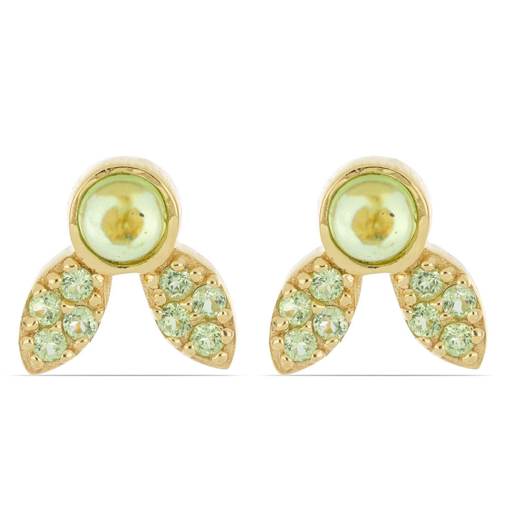 Goldplattierte Silberohrringe mit Peridot aus Changbai 1 