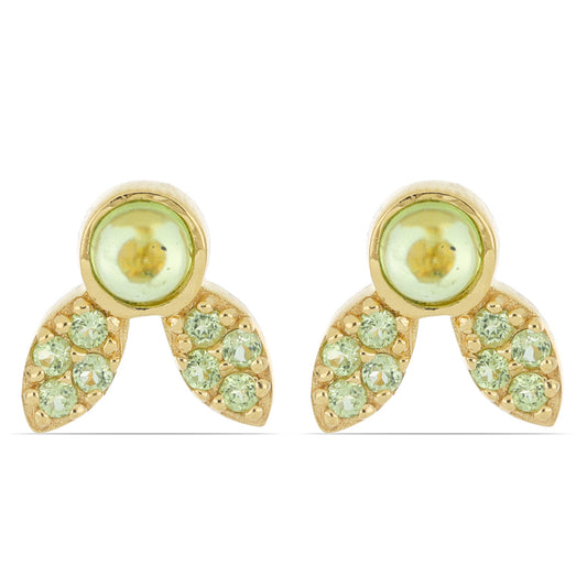 Goldplattierte Silberohrringe mit Peridot aus Changbai