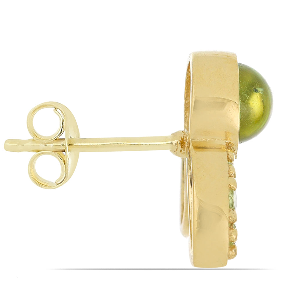 Goldplattierte Silberohrringe mit Peridot aus Changbai 2 