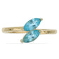 Goldplattierter Silberring mit himmelblauem Apatit aus Sljudjanka