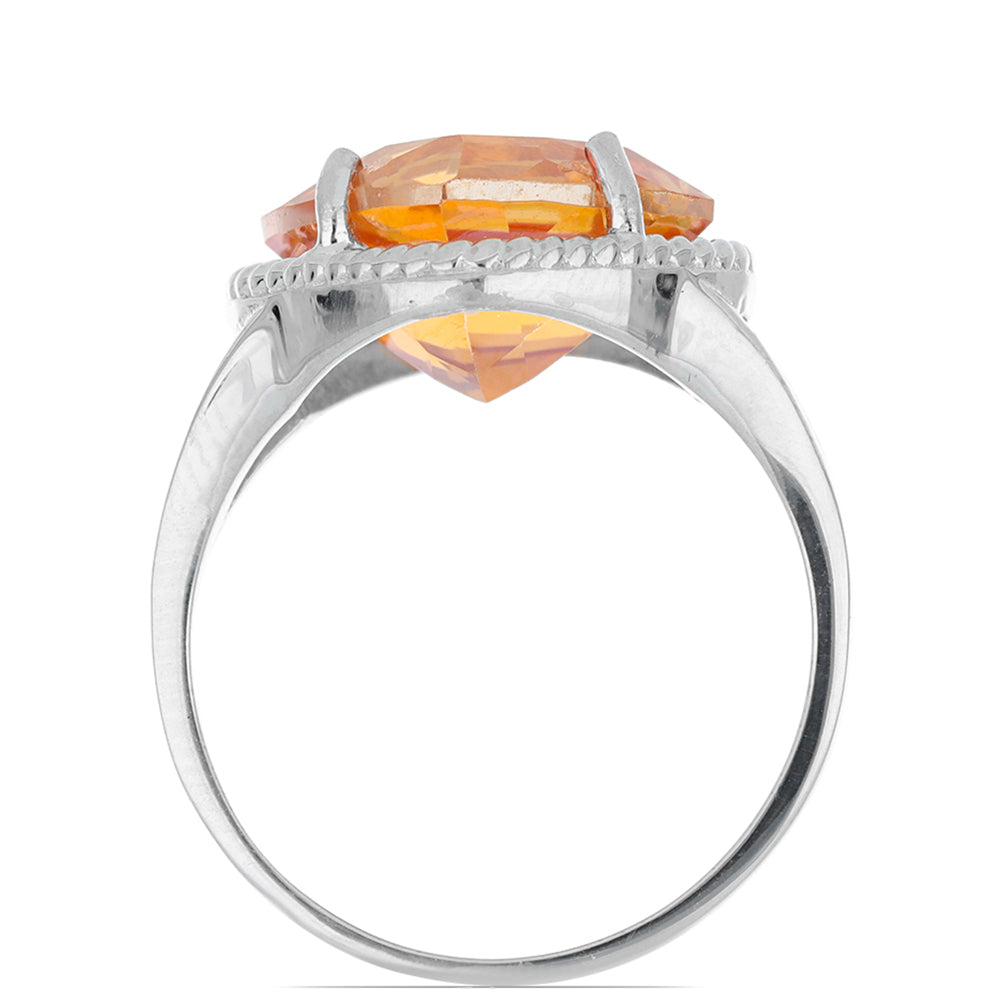 Silberring mit Padparadscha Quarz 2 