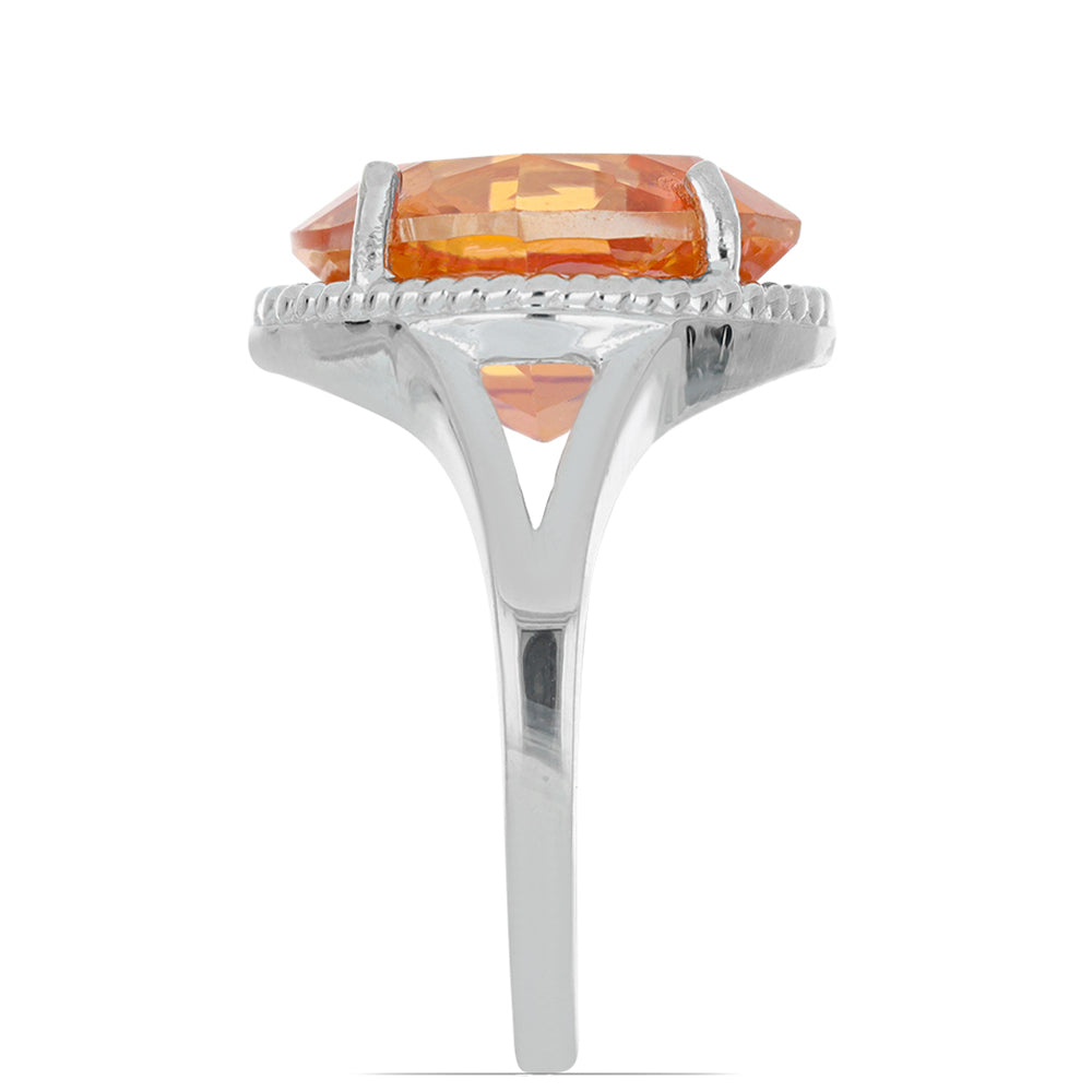 Silberring mit Padparadscha Quarz 4 