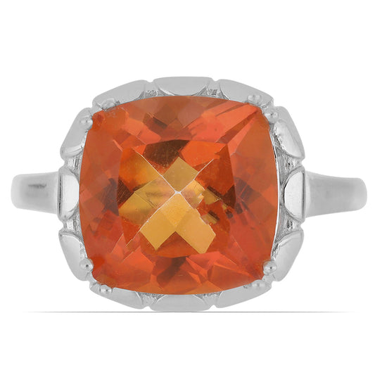 Silberring mit Padparadscha Quarz