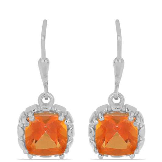 Silberohrringe mit Padparadscha Quarz