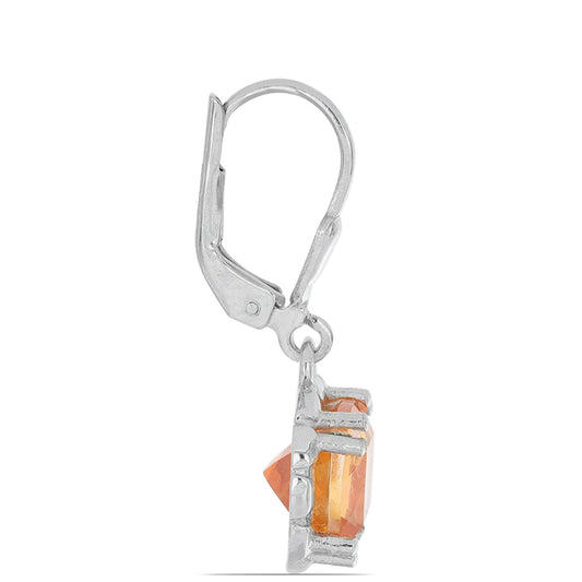 Silberohrringe mit Padparadscha Quarz