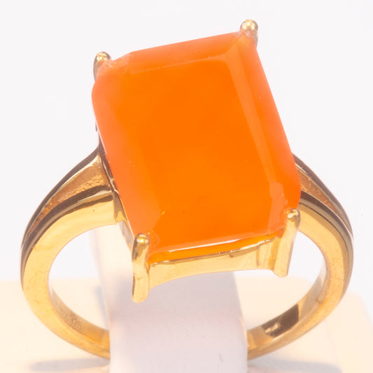 Goldplattierter Silberring mit Karneol