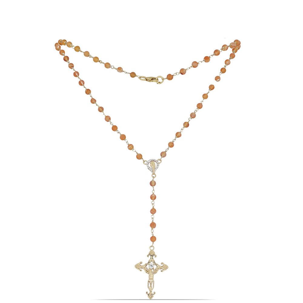 Goldplattierte Silberhalskette mit Karneol 1 