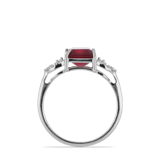 Silberring mit Rubin aus Madagaskar und weißem Topas