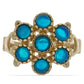 Goldplattierter Silberring mit blauem äthiopischem Opal aus Lega Dembi