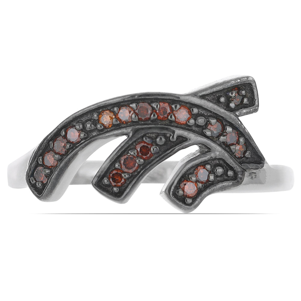 Silberring mit rotem Diamant 1 