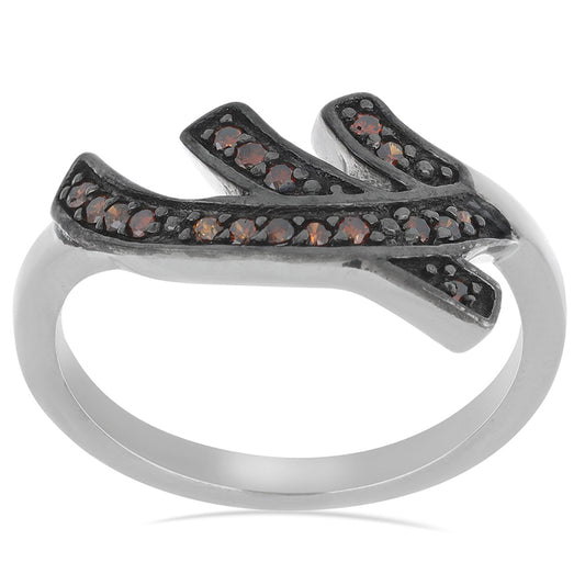 Silberring mit rotem Diamant