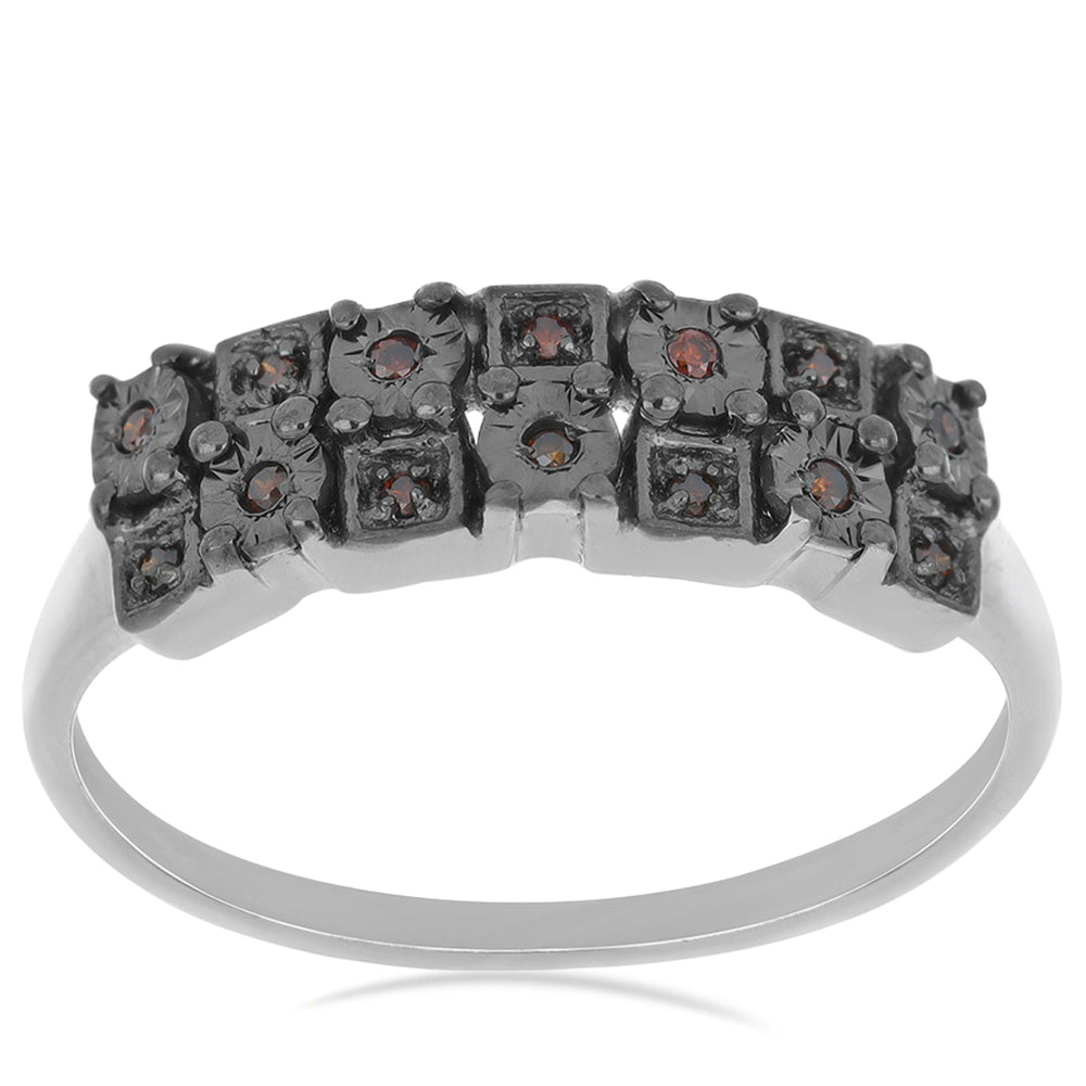 Silberring mit rotem Diamant 1 