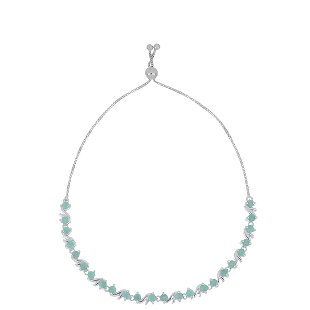 Silberarmband mit brasilianischem Smaragd 1 