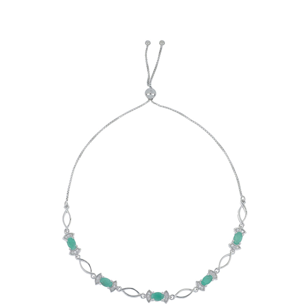 Silberarmband mit brasilianischem Smaragd und weißem Topas