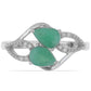 Silberring mit brasilianischem Smaragd und weißem Diamant