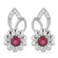 Silberohrringe mit Rubin aus Madagaskar und weißem Diamant