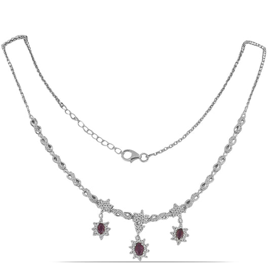 Silberhalskette mit Rubin aus Madagaskar