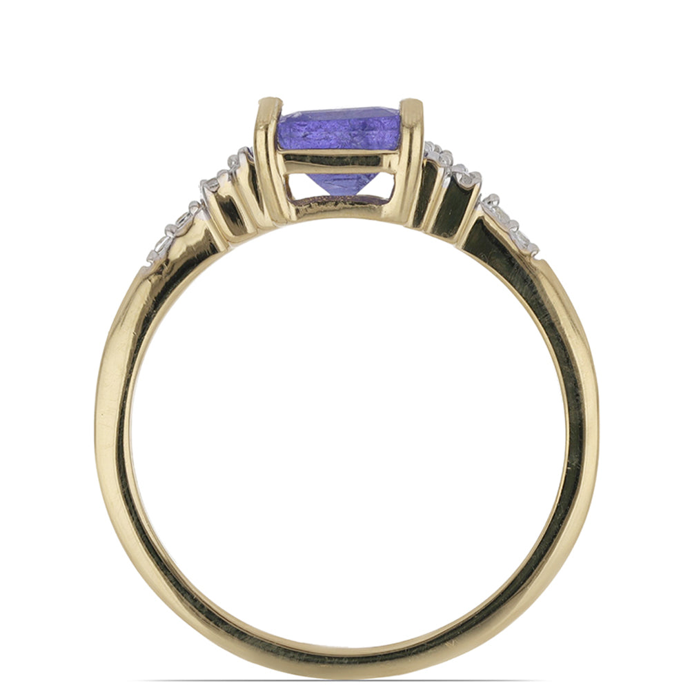 Goldplattierter Silberring mit Tansanit und weißem Topas 4 