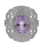 Silberring mit Rose De France Amethyst und weißem Topas