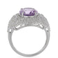 Silberring mit Rose De France Amethyst und weißem Topas