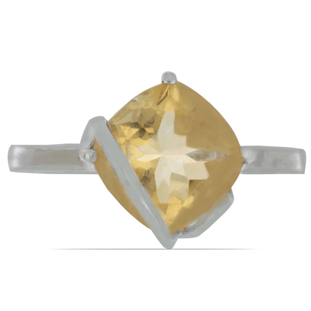 Silberring mit Zitrin aus dem Ural 1 