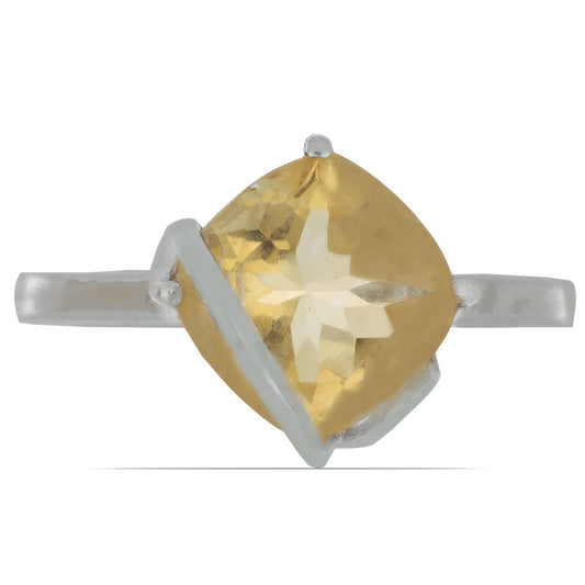 Silberring mit Zitrin aus dem Ural