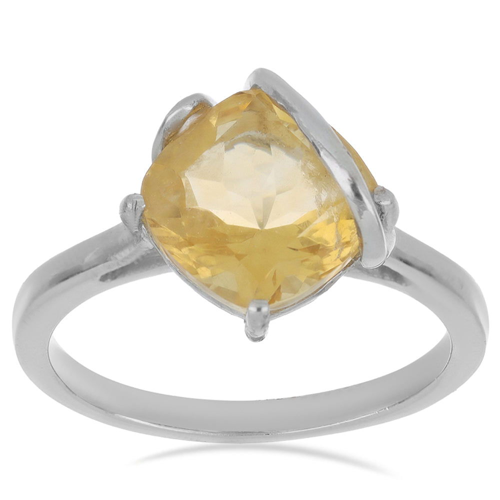 Silberring mit Zitrin aus dem Ural